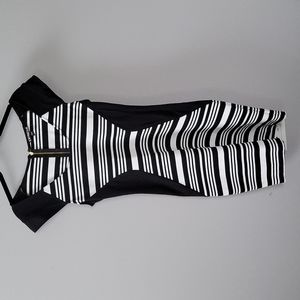 Express bodycon striped dress